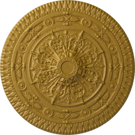 Ekena Millwork Naple Ceiling Medallion (Fits Canopies up to 3 3/8"), Hnd-Painted Pharaohs Gold, 37 1/2"OD x 3 3/8"P CM37NAPGS